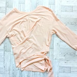 Joie Blush Pink Ballet Wrap Shirt Top With Tie Back